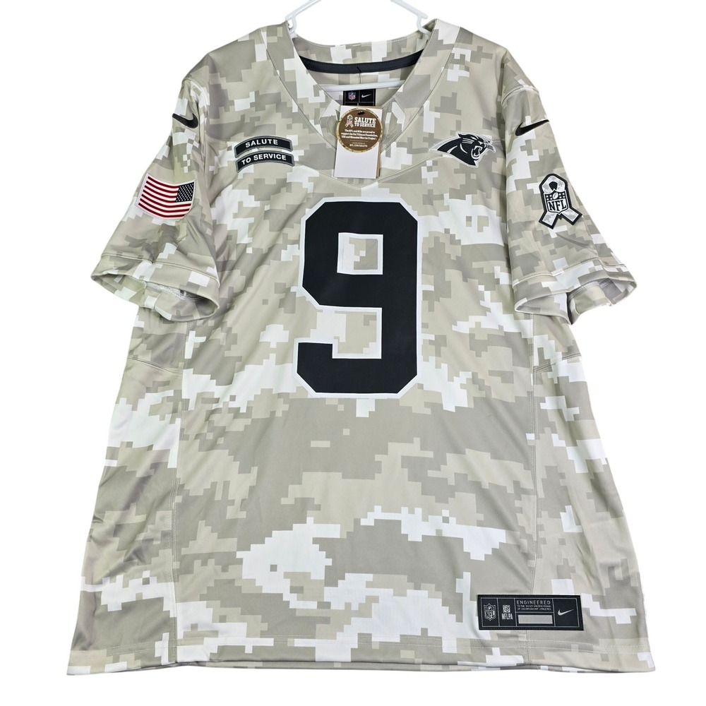 Nike Carolina Panthers Jersey Men L Bryce Young Camo Salute to Service 9 New NFL
